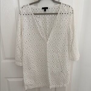 J. Crew White Eyelet Swim Coverup